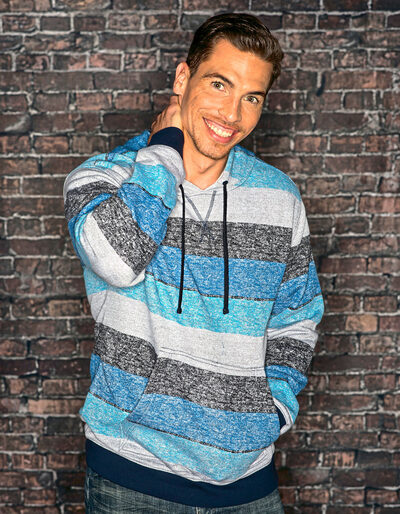 Printed Striped Marl Pullover