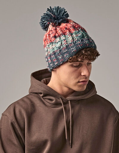 Corkscrew Pom Pom Beanie