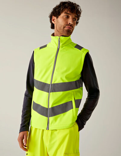 Hi-Vis Pro Contract Ablaze Softshell Bodywarmer
